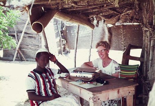 EdithUsingTapeRecorderInLiteracyWork